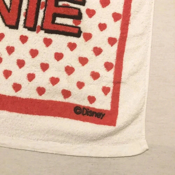 Vintage Disney Mickey Minnie Mouse Towel Hearts 51 x 24  Flaws - Picture 2 of 16
